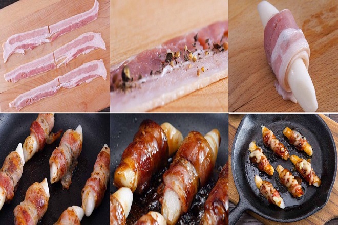 tokbokki cuộn Bacon 