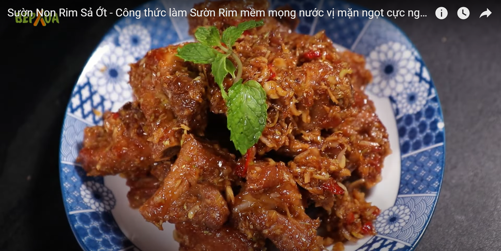 Cách làm sườn non rim sả ớt mặn ngọt mềm mọng ngon lành - BepXua